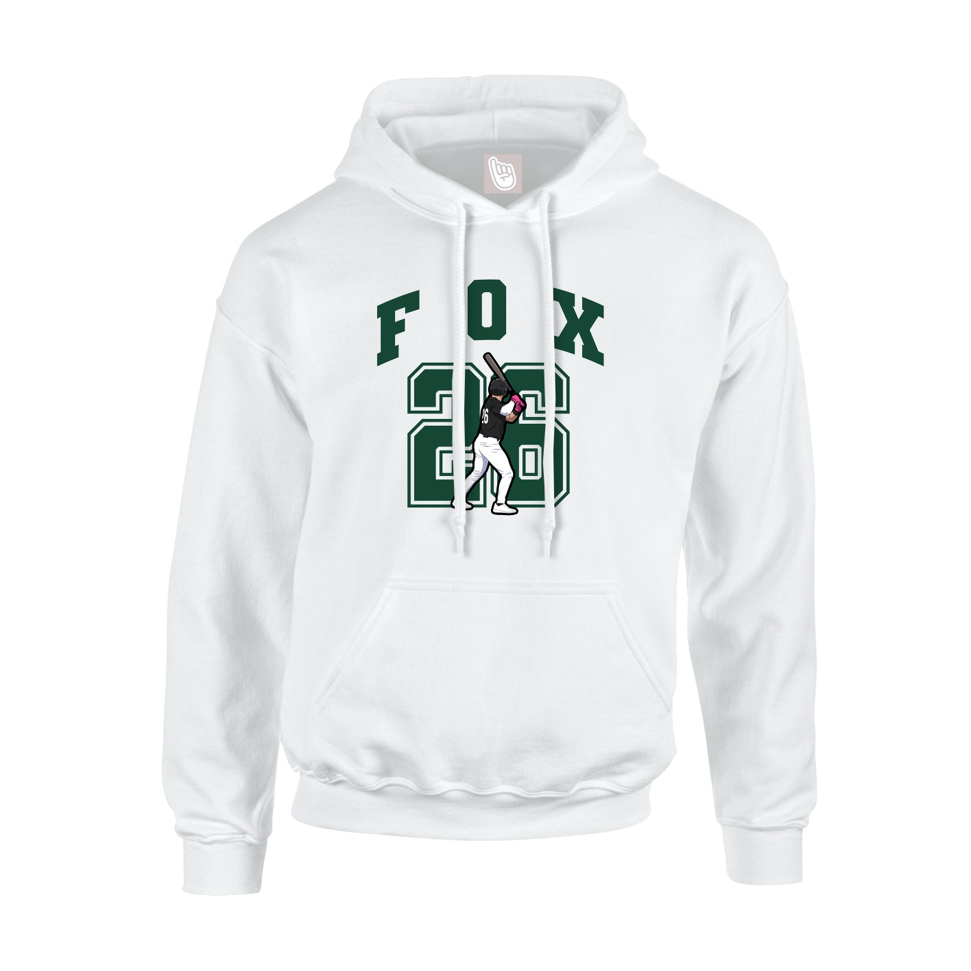 Youth Hoodie — Number in White
