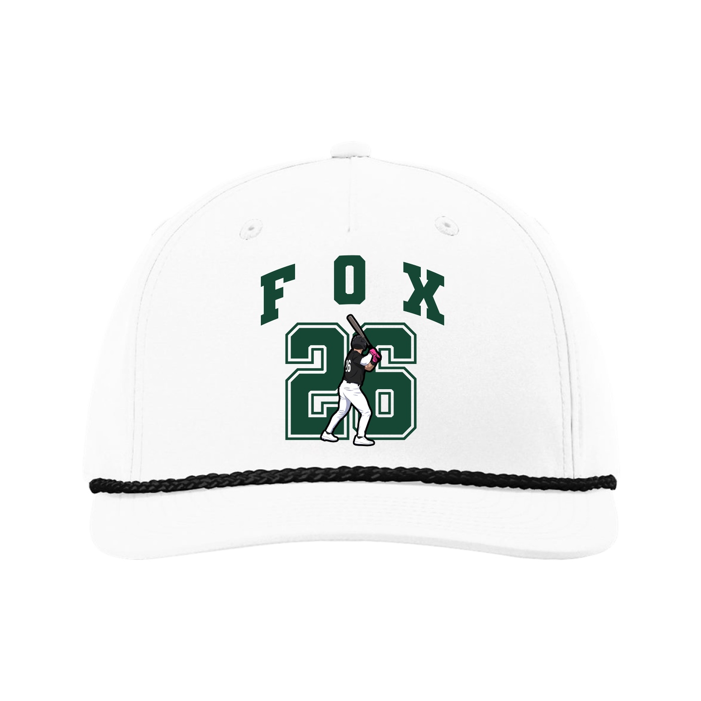 Five-Panel Classic Rope Cap — Number in White