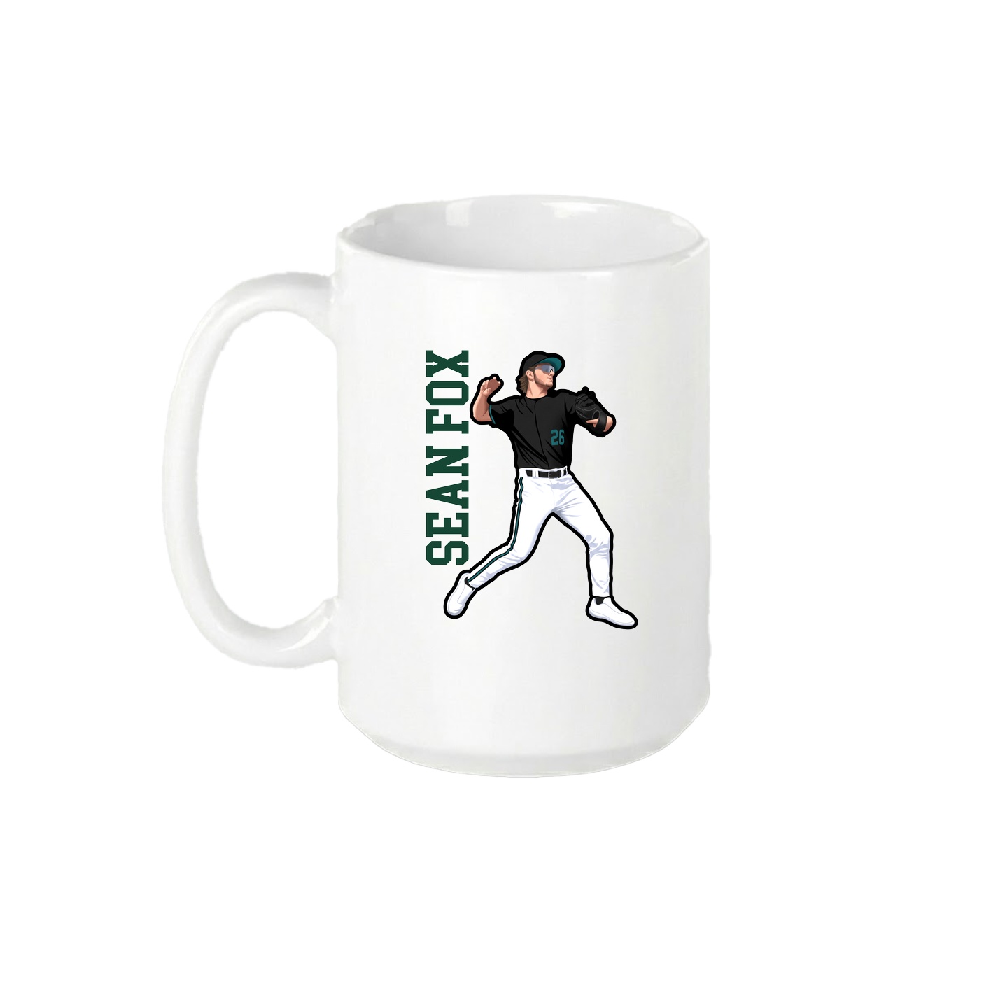 15oz Coffee Mug — Name Vertical in White