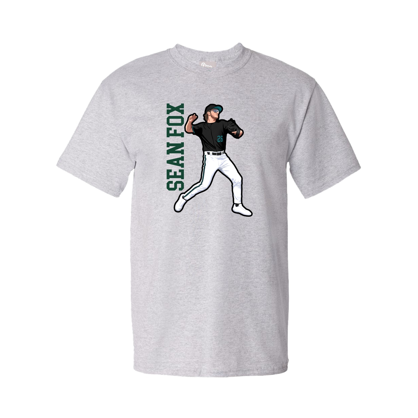 Tee — Name Vertical in Grey