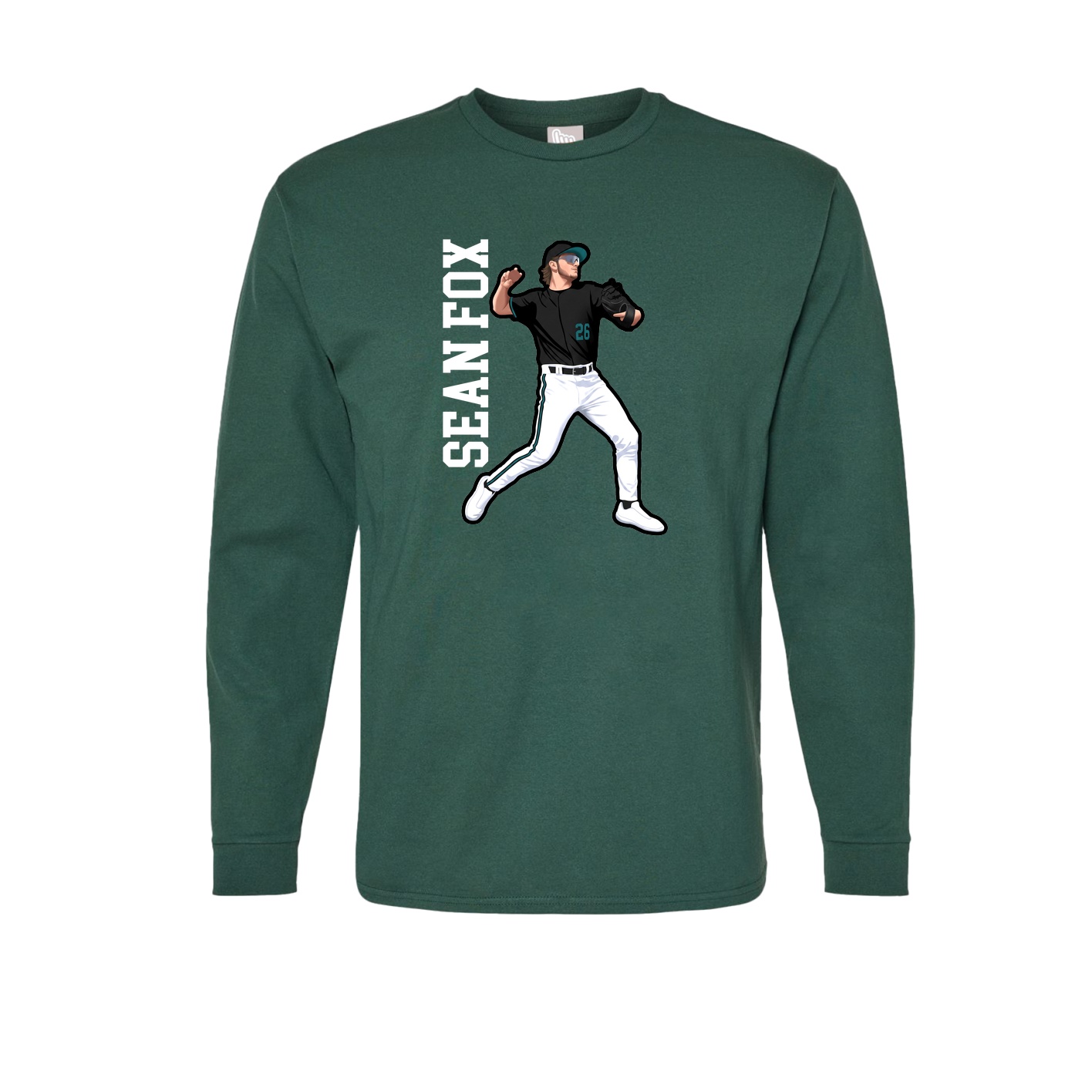 Long Sleeve Tee — Name Vertical in Green