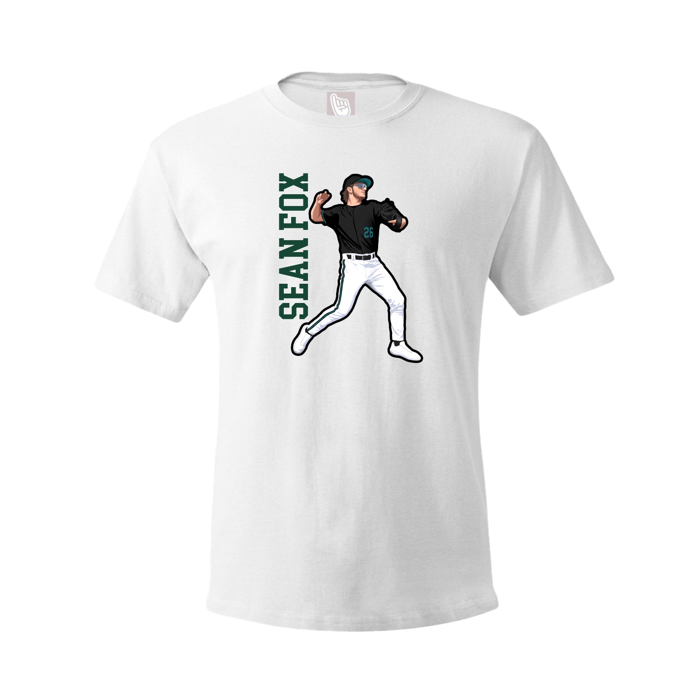Youth Tee — Name Vertical in White