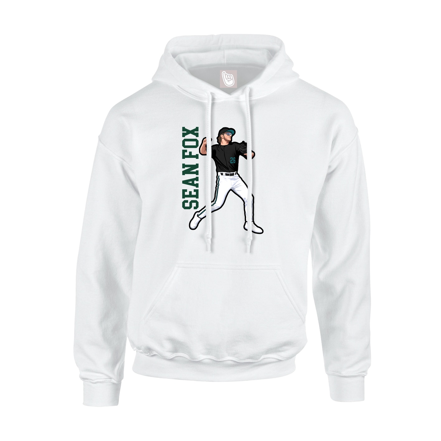 Hoodie — Name Vertical in White