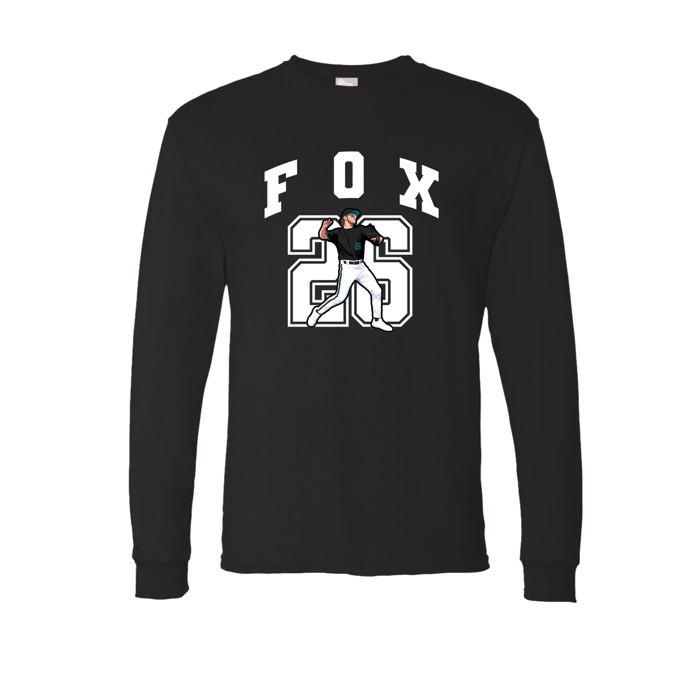 Long Sleeve Tee — Number in Black