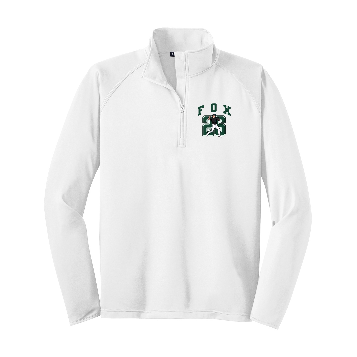Q-Zip Pullover — Number in White