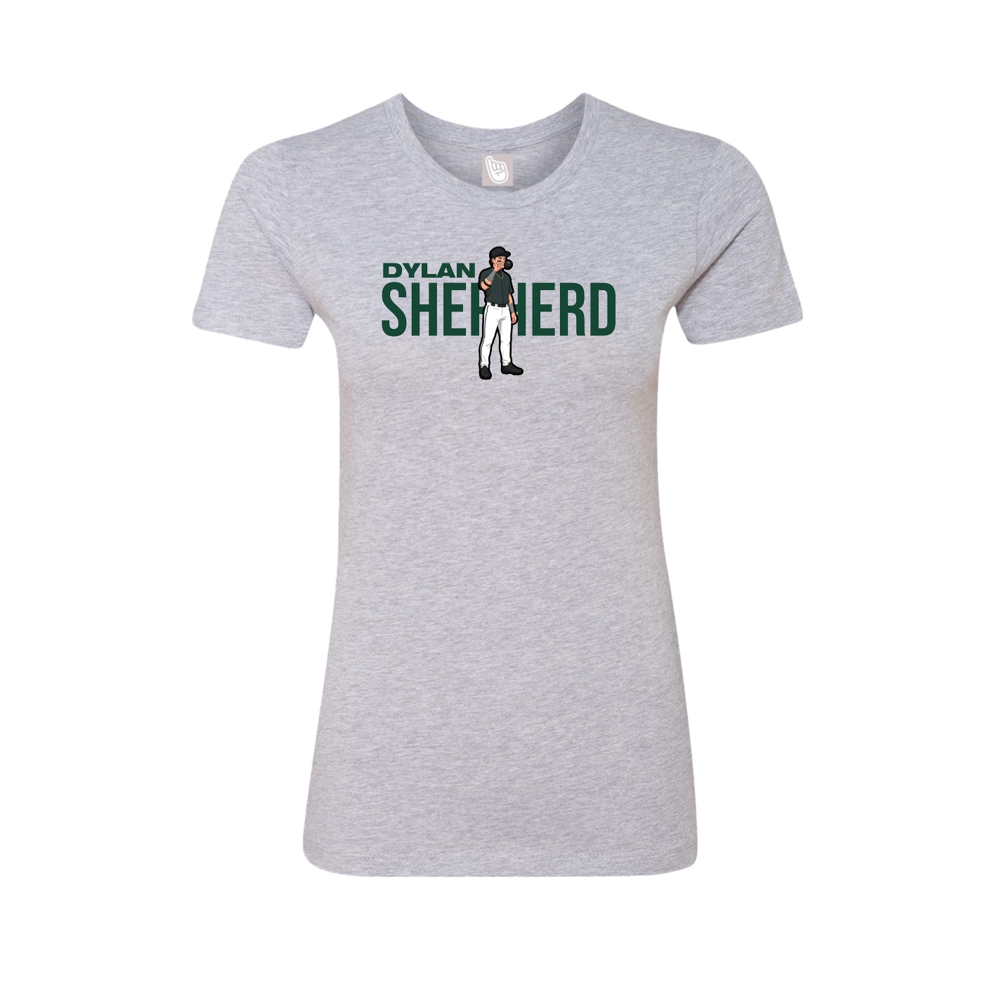 Fitted Women's Tee — Player Name in Grey