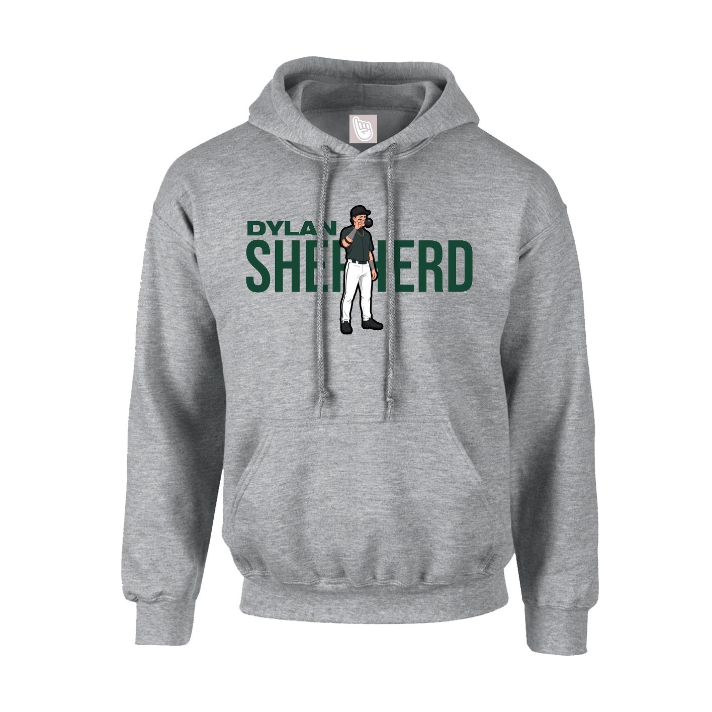 Hoodie — Player Name in Grey