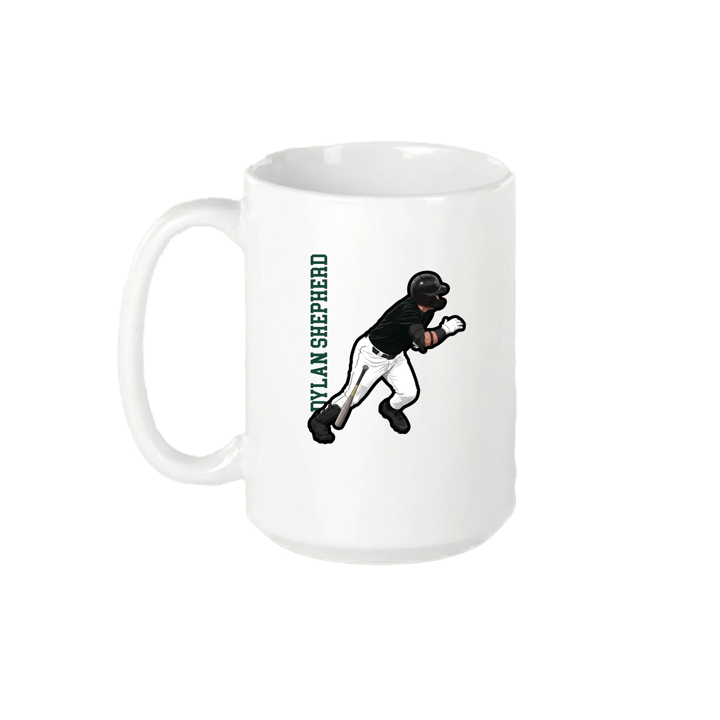 15oz Coffee Mug — Name Vertical in White