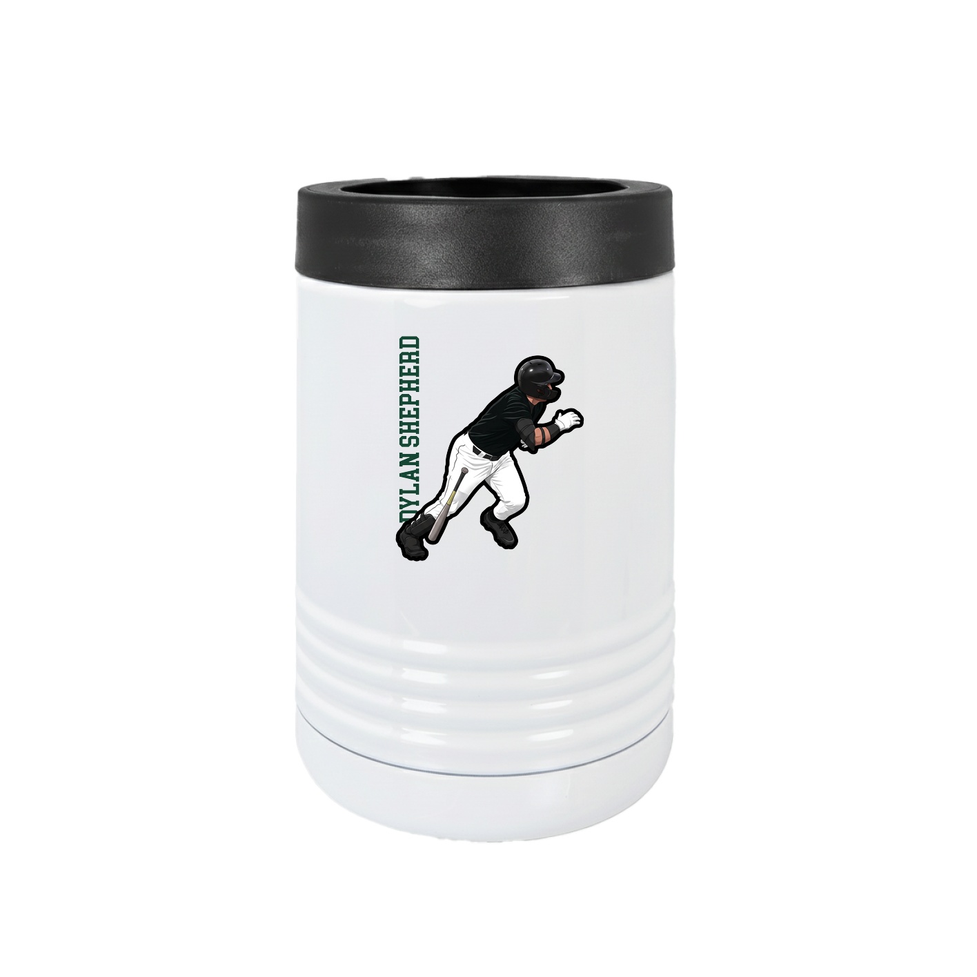 Beverage Holder — Name Vertical in White