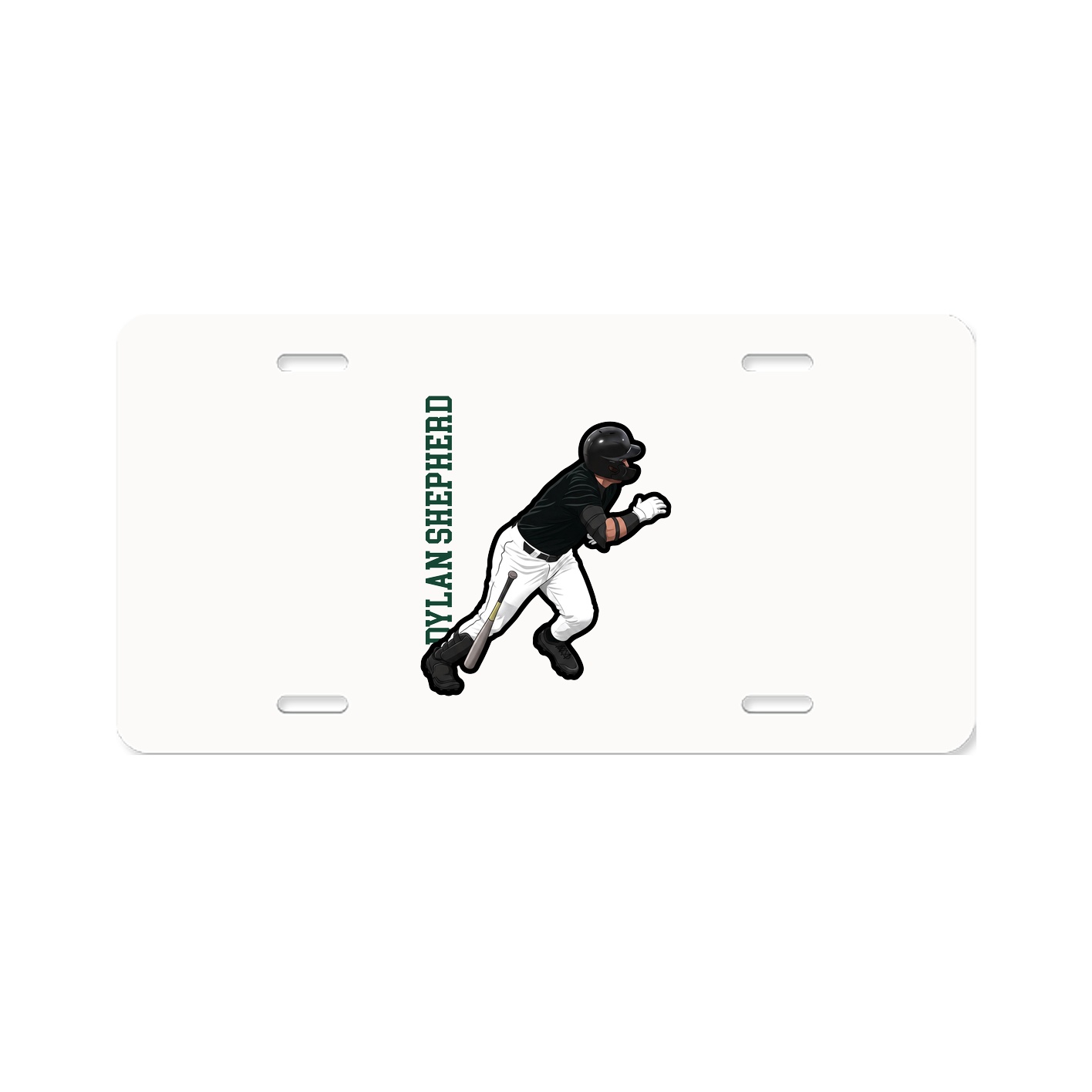 License Plate — Name Vertical in Classic