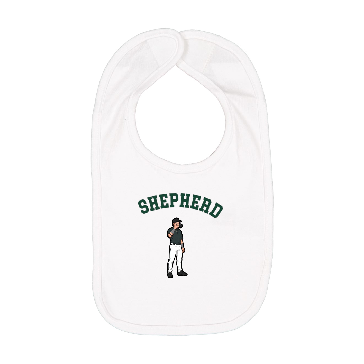 Infant Bib — Shirsey Arch in White