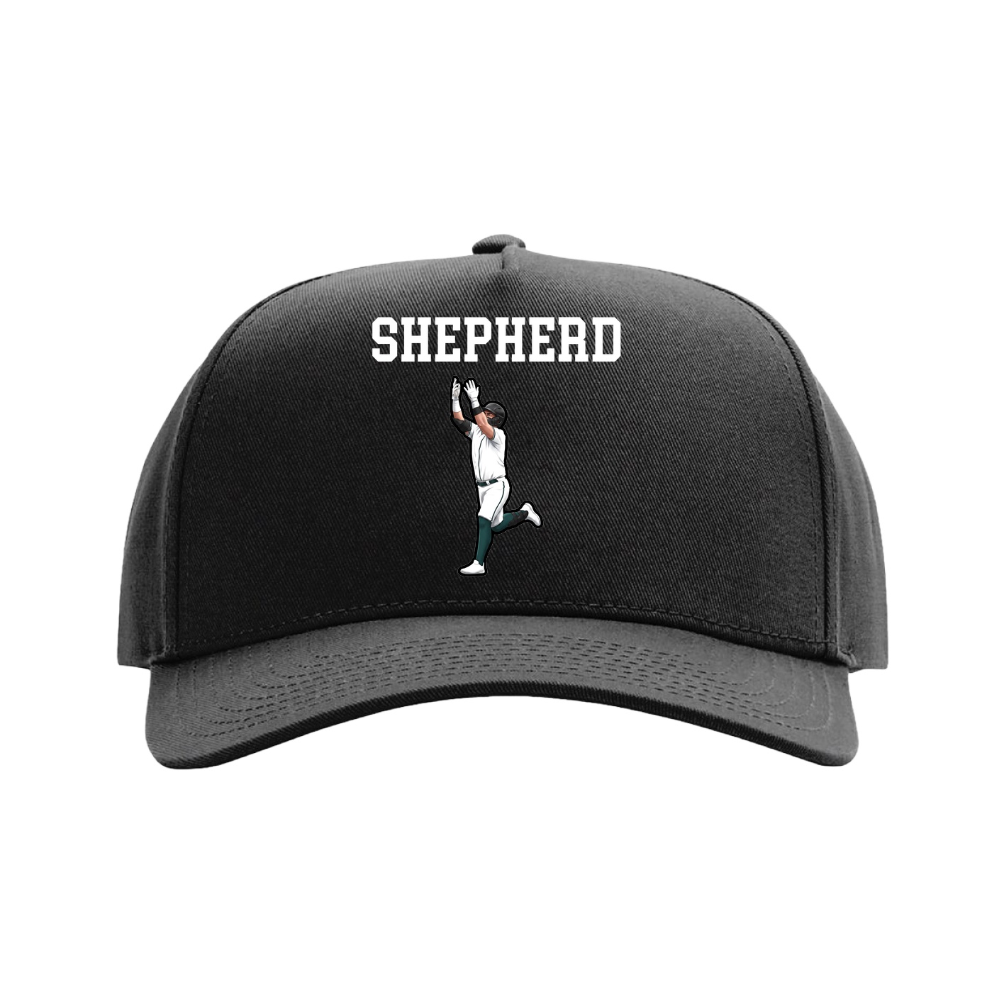 Full Fabric Five-Panel Champ Cap — Shirsey in Black