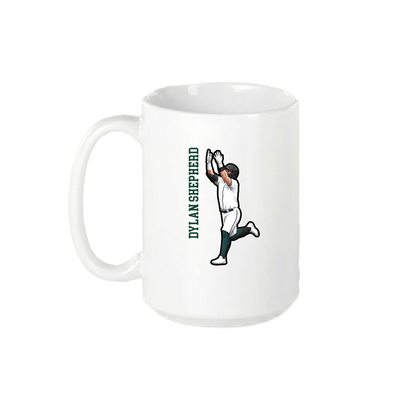15oz Coffee Mug — Name Vertical in White