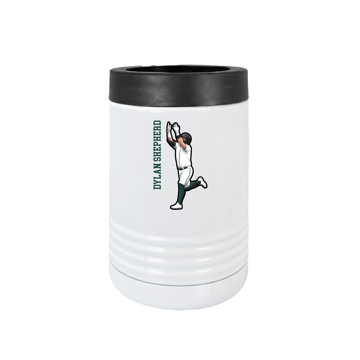 Beverage Holder — Name Vertical in White