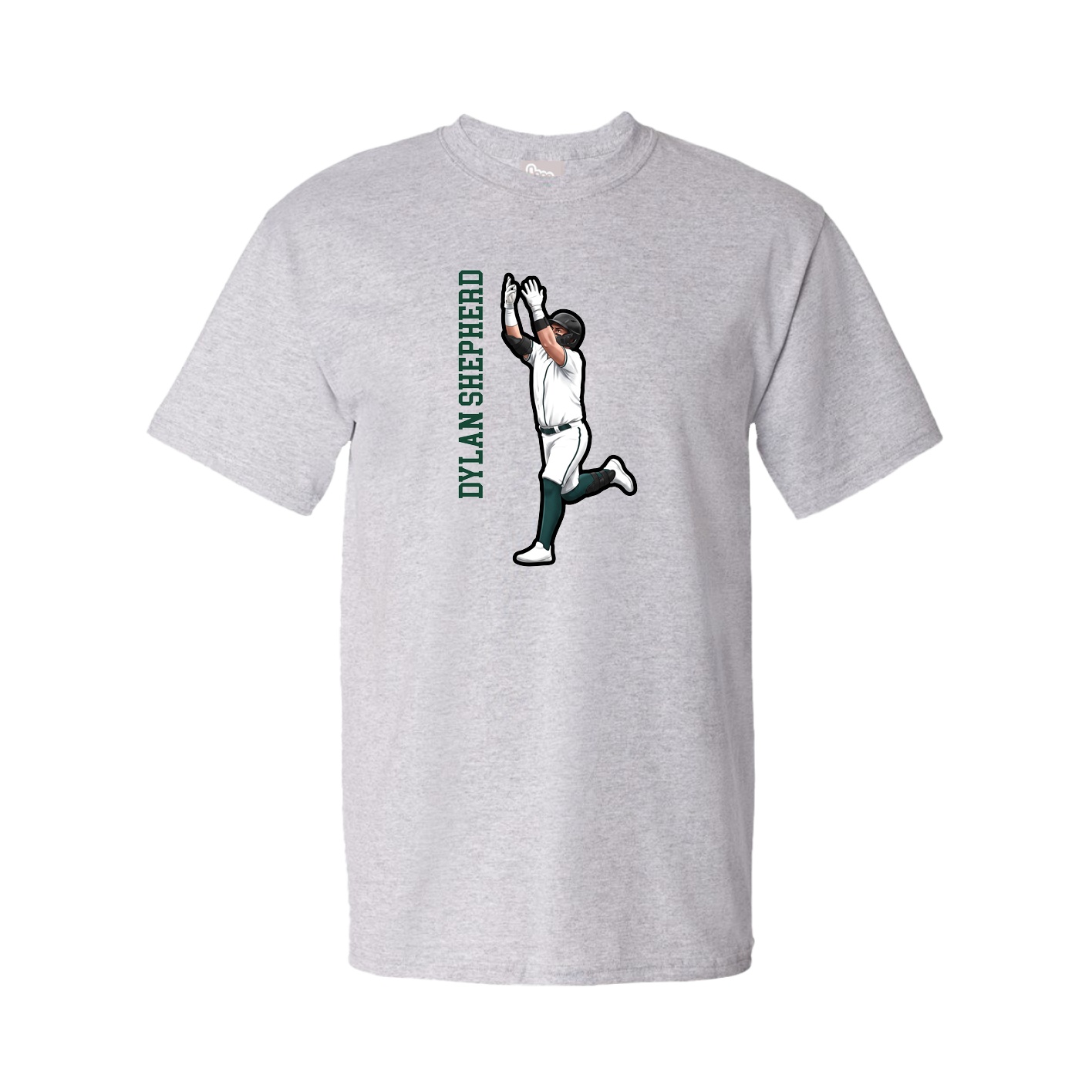 Tee — Name Vertical in Grey