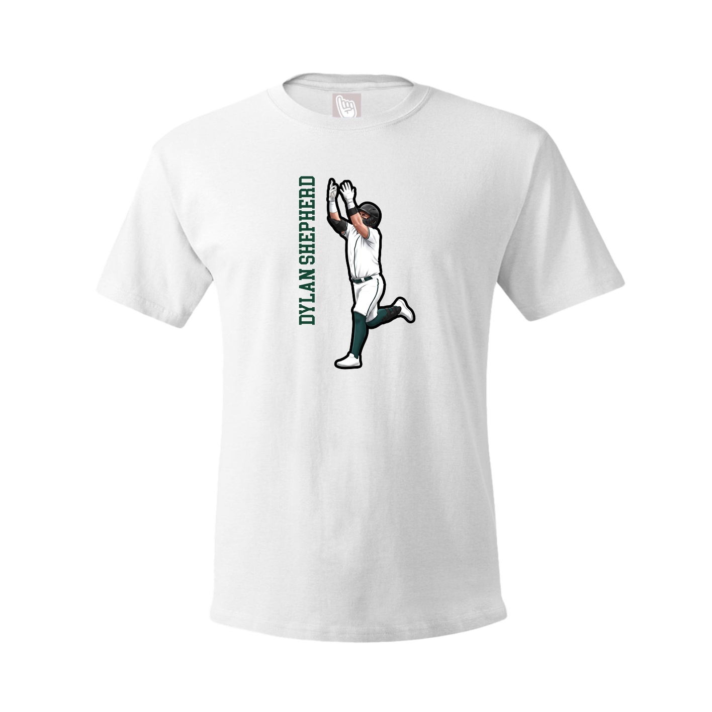 Youth Tee — Name Vertical in White