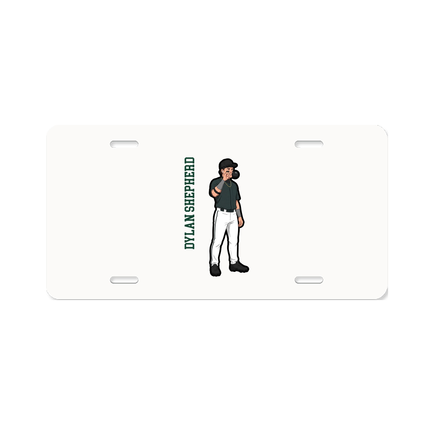 License Plate — Name Vertical in Classic