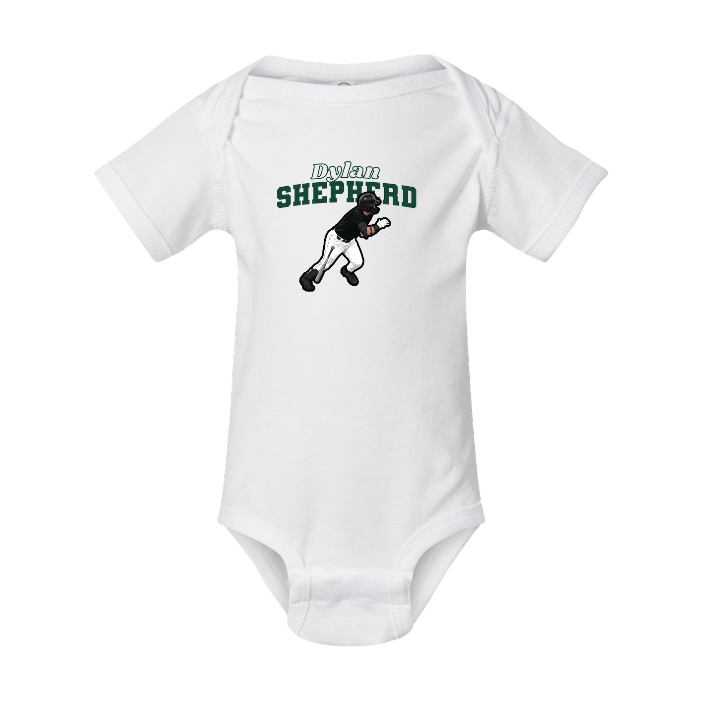 Baby Onesie — Name Arch in White
