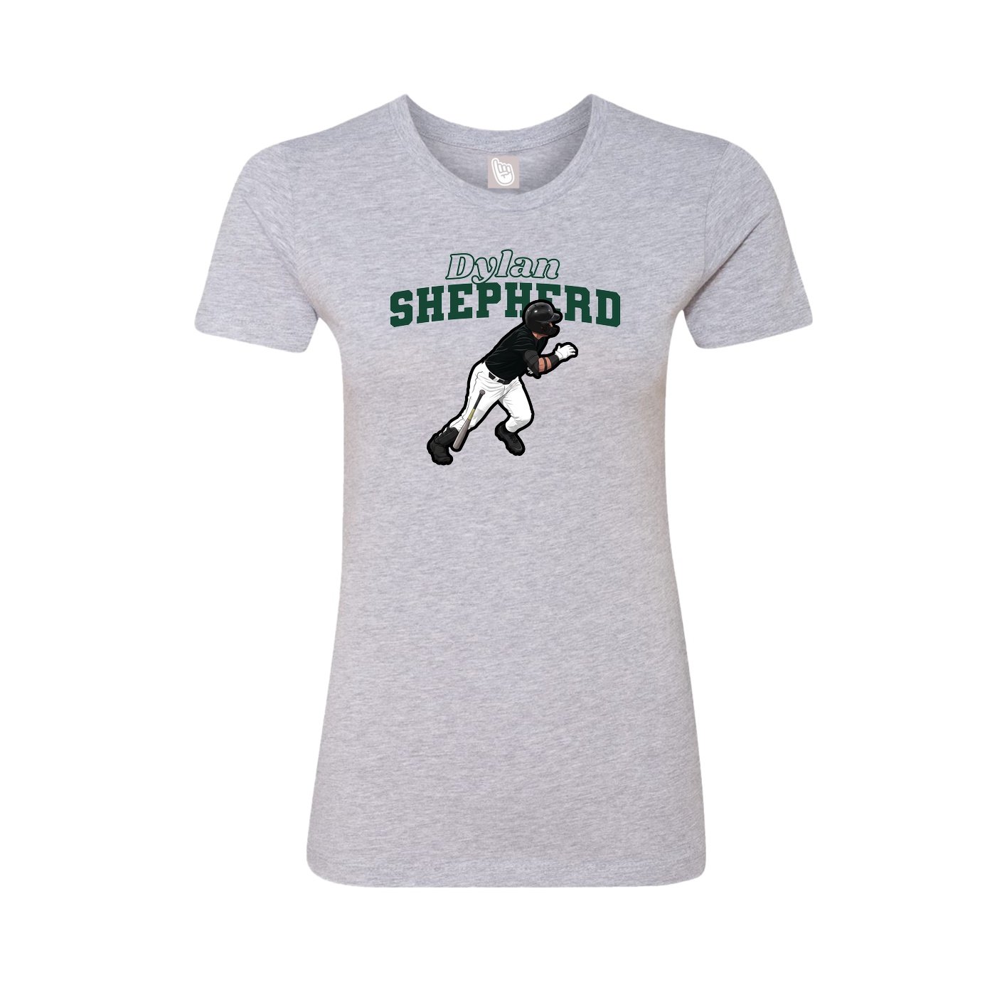 Fitted Women's Tee — Name Arch in Grey