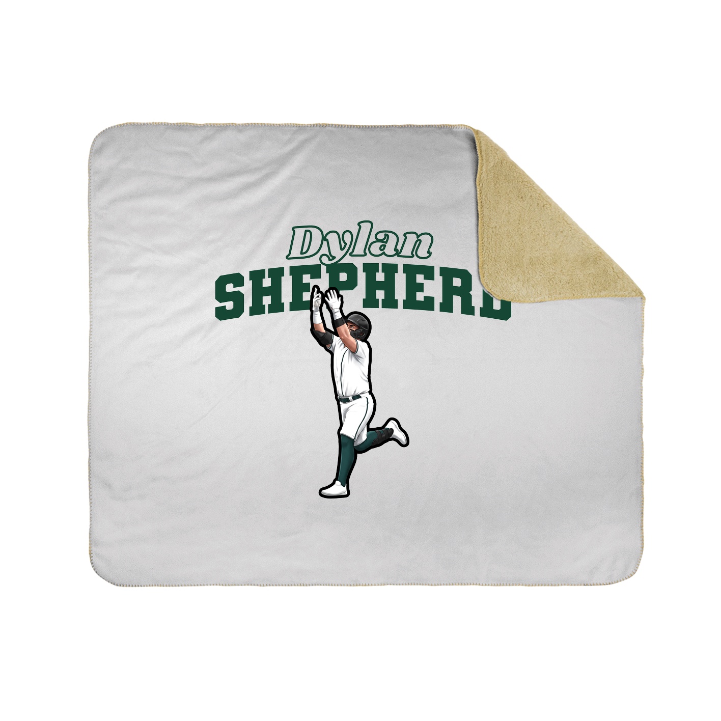 Throw Blanket — Name Arch in White