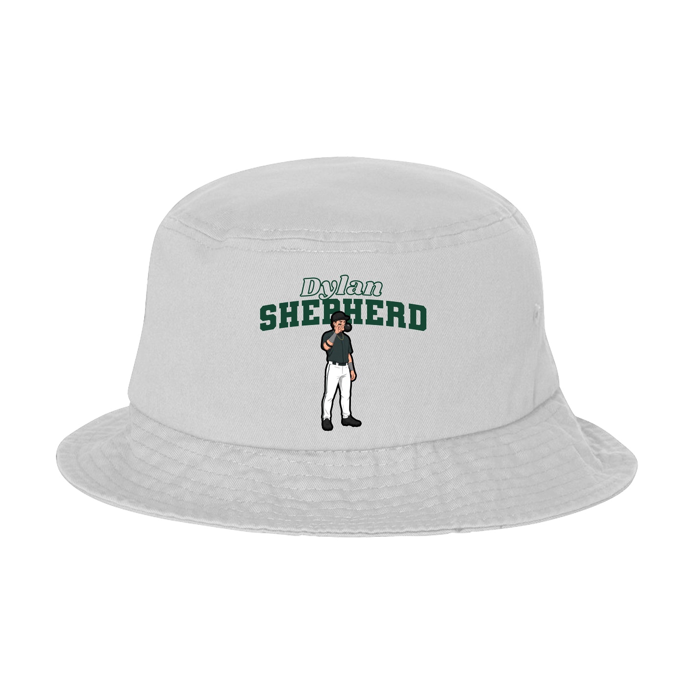 Bucket Cap — Name Arch in White