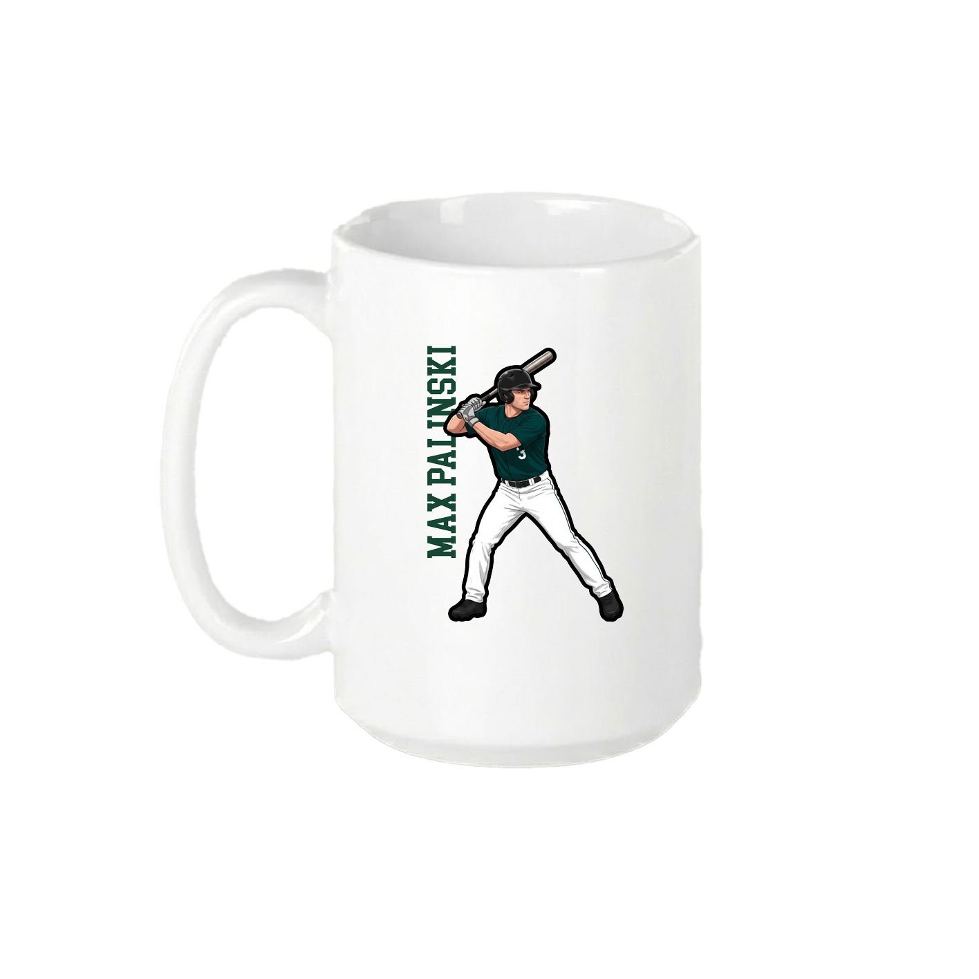 15oz Coffee Mug — Name Vertical in White