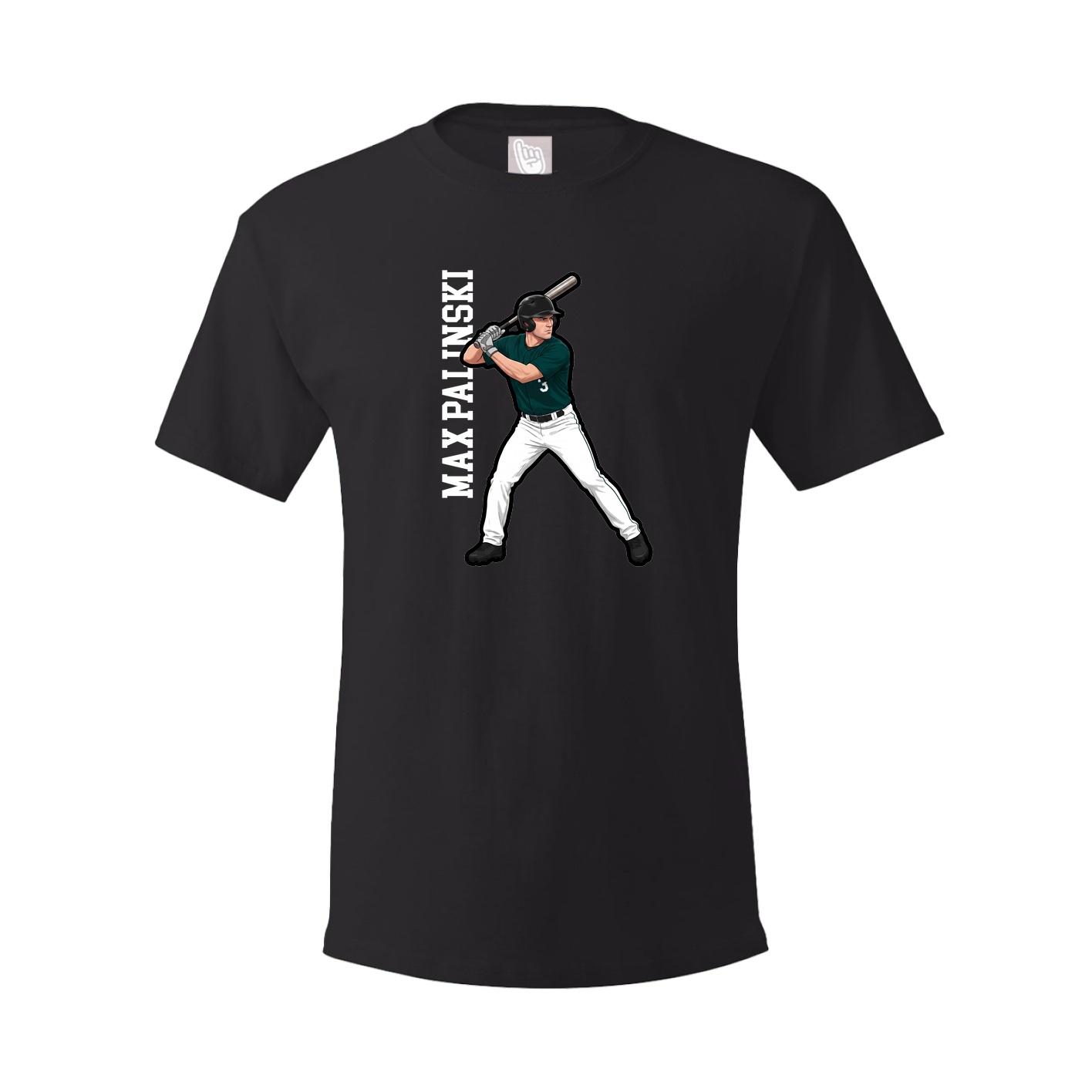 Youth Tee — Name Vertical in Black