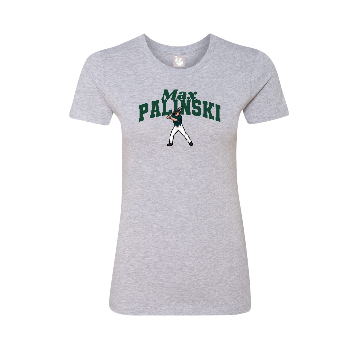 Fitted Women's Tee — Signature Arch in Grey