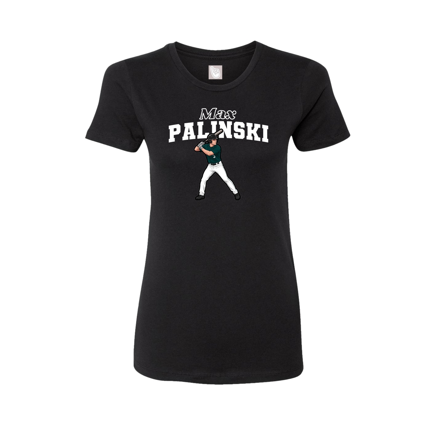 Fitted Women's Tee — Name Arch in Black