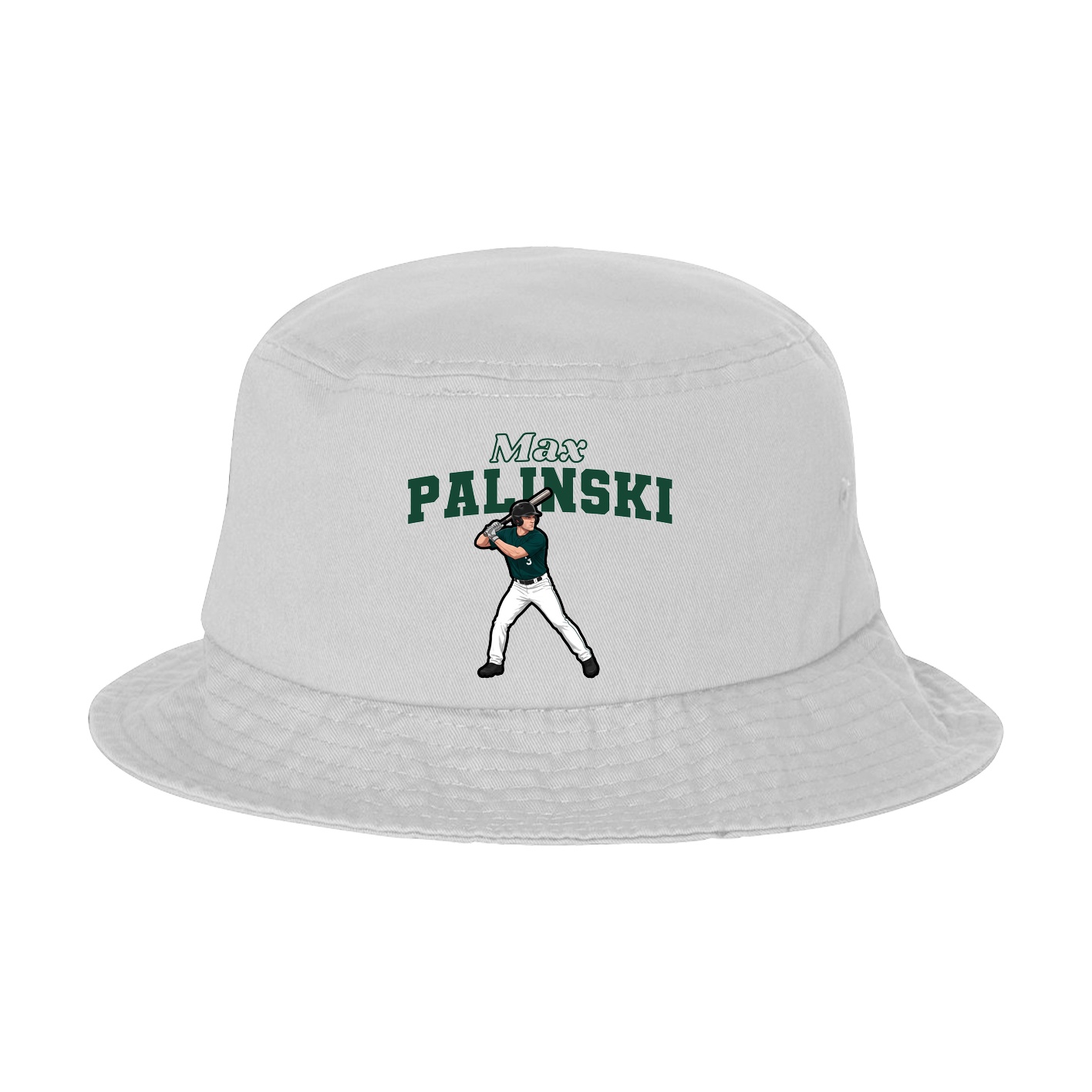 Bucket Cap — Name Arch in White