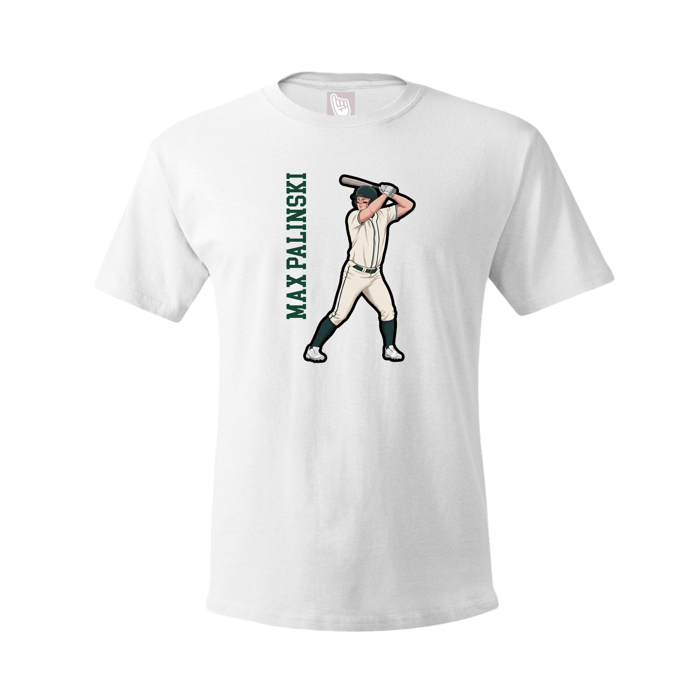 Youth Tee — Name Vertical in White