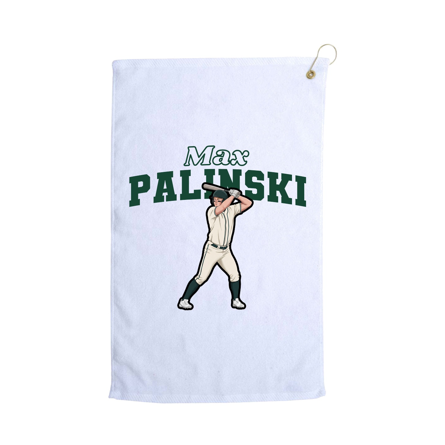 Golf Towel — Name Arch in White