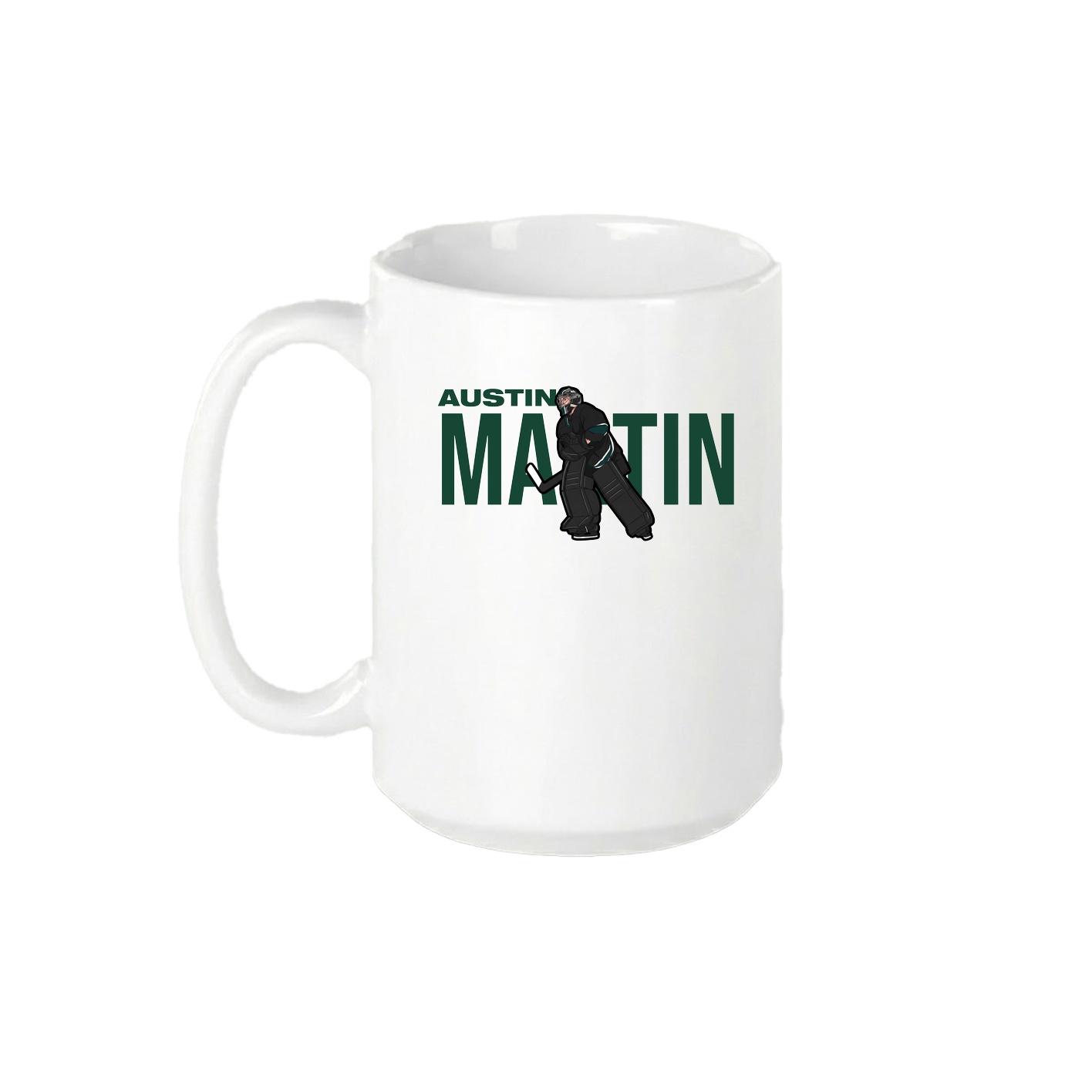 15oz Coffee Mug — Player Name in White