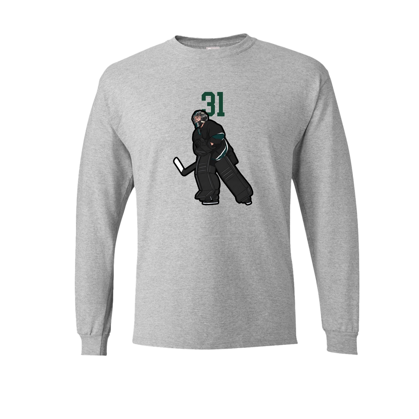 Long Sleeve Tee — Number Top in Grey