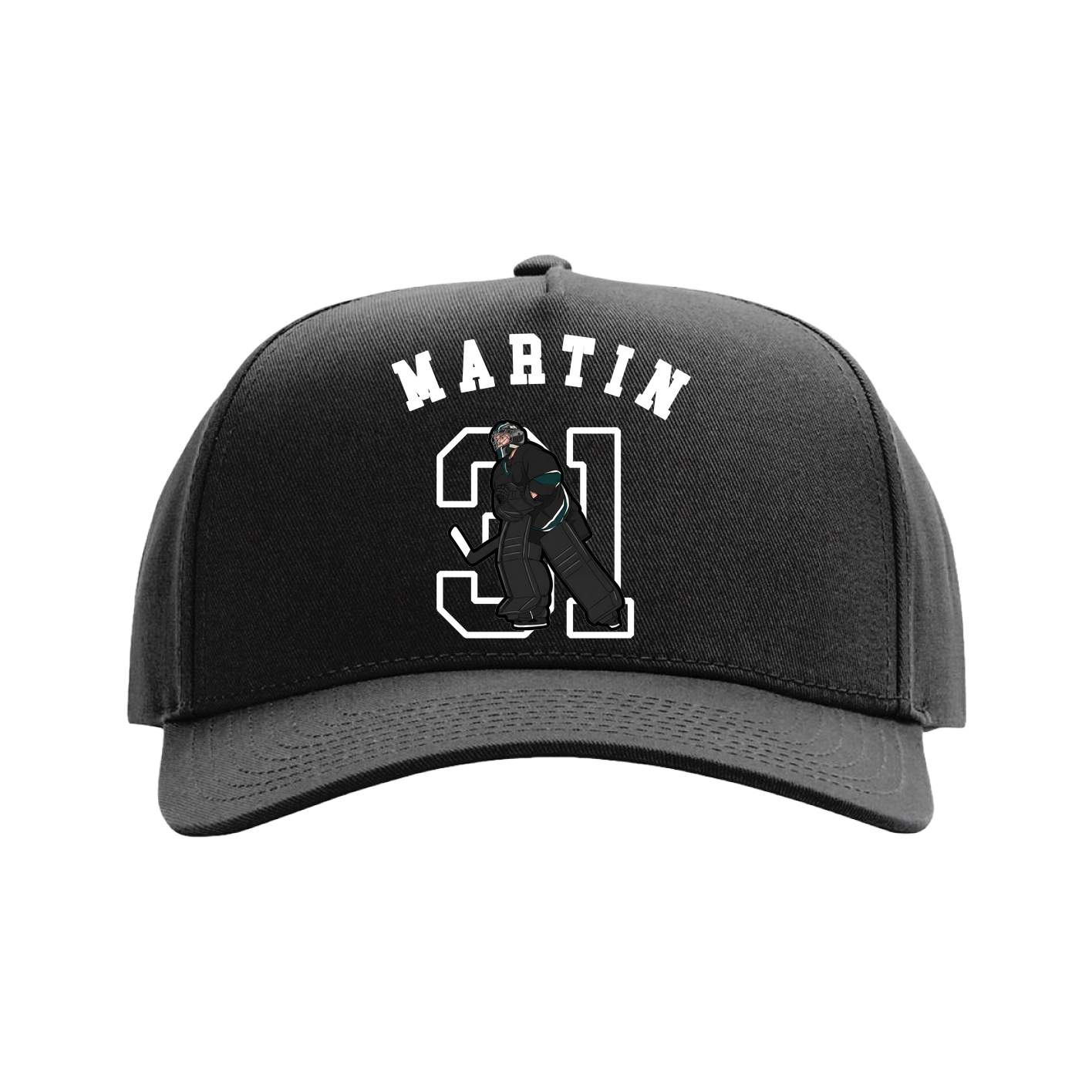 Full Fabric Five-Panel Champ Cap — Shirsey Arch in Black