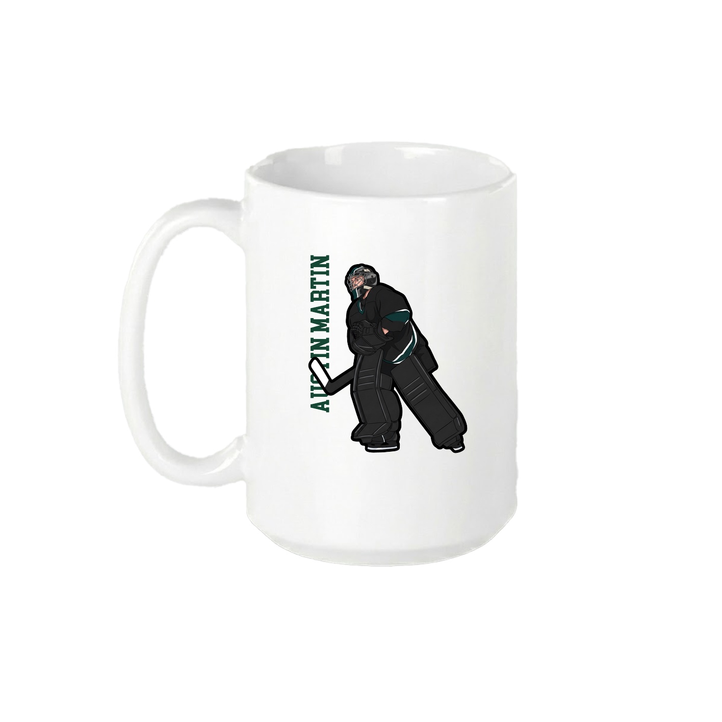 15oz Coffee Mug — Name Vertical in White