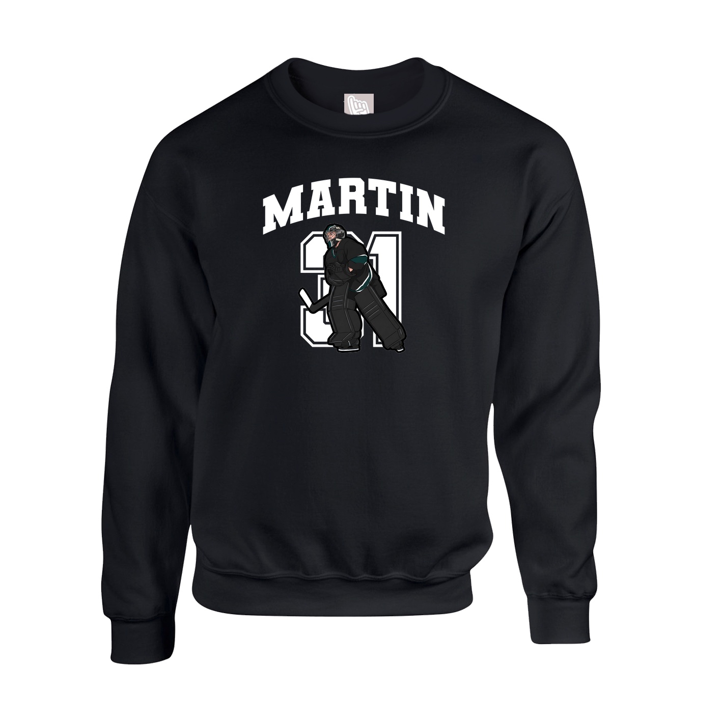 Fleece Crew — Number in Black