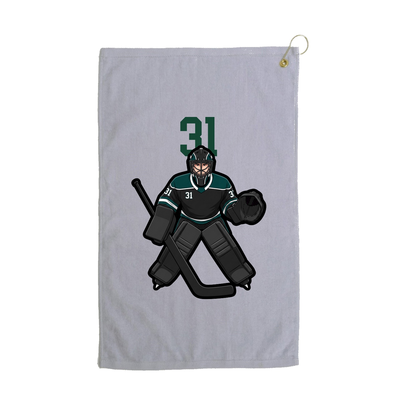 Golf Towel — Number Top in Grey