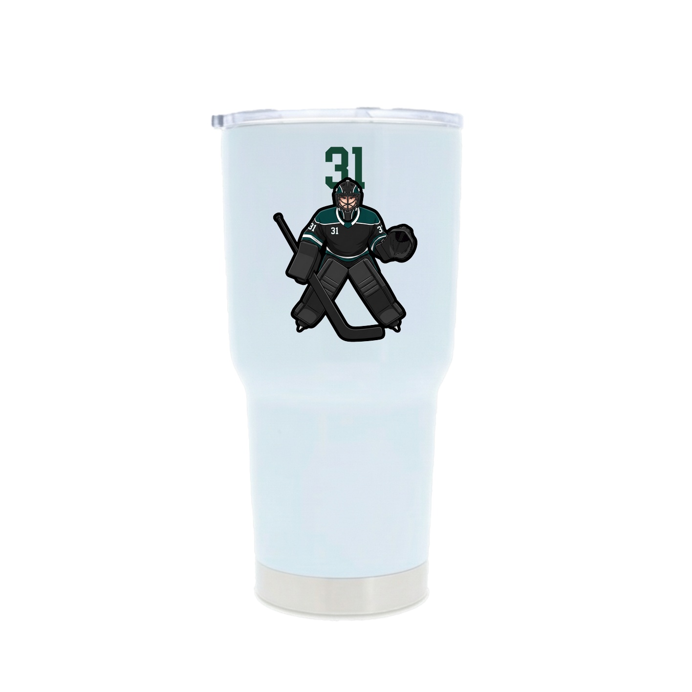 30oz Stainless Steel Tumbler — Number Top in White