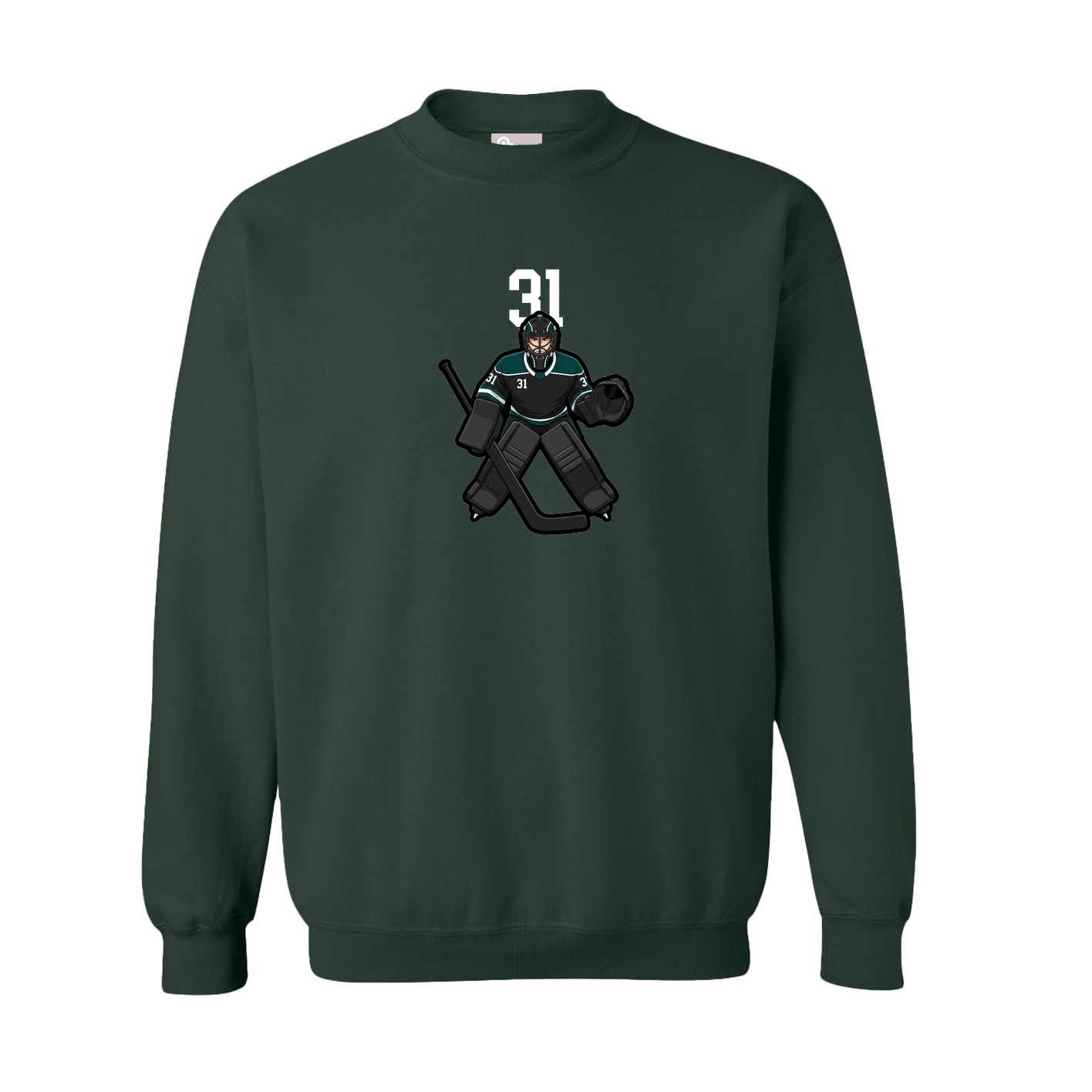 Fleece Crew — Number Top in Green