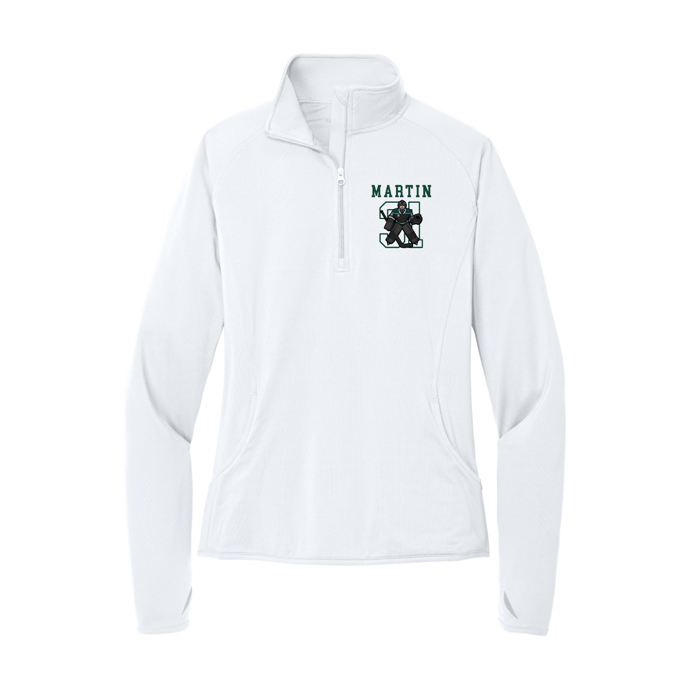 Women's Q-Zip Pullover — Shirsey in White