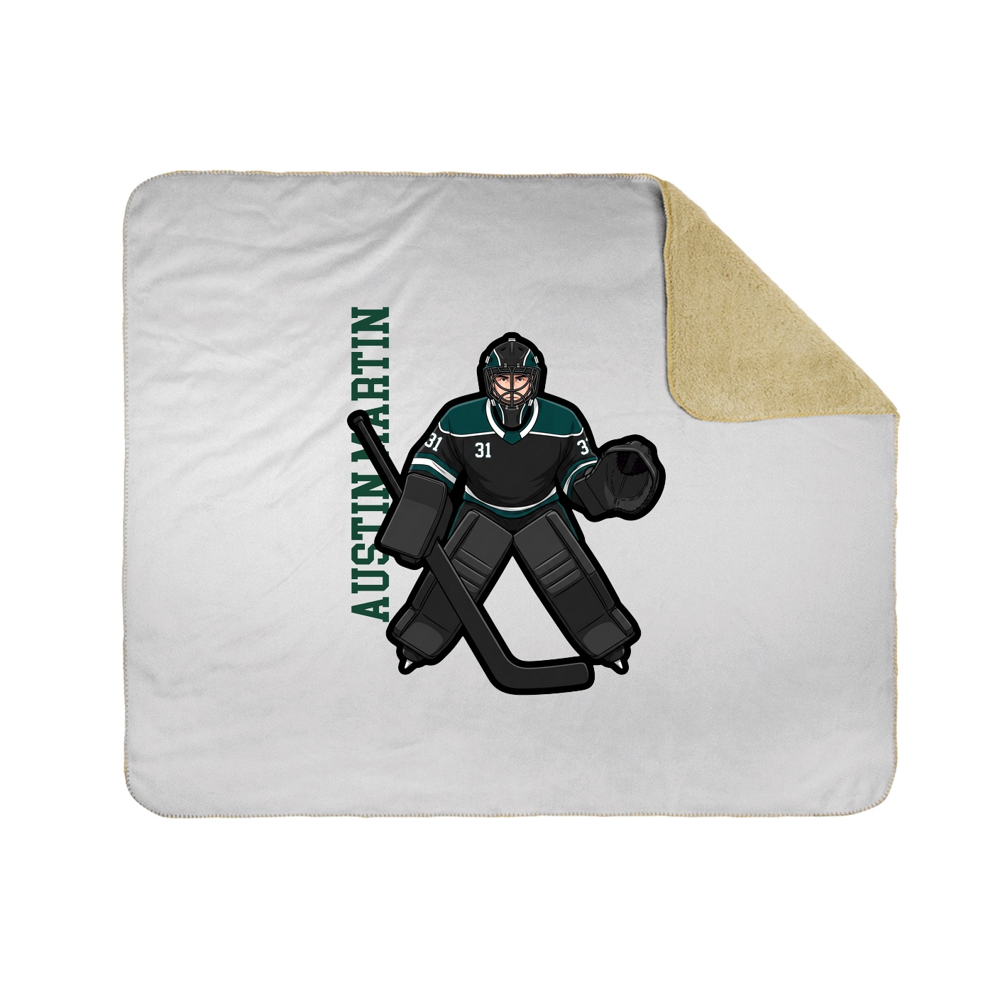 Throw Blanket — Name Vertical in White