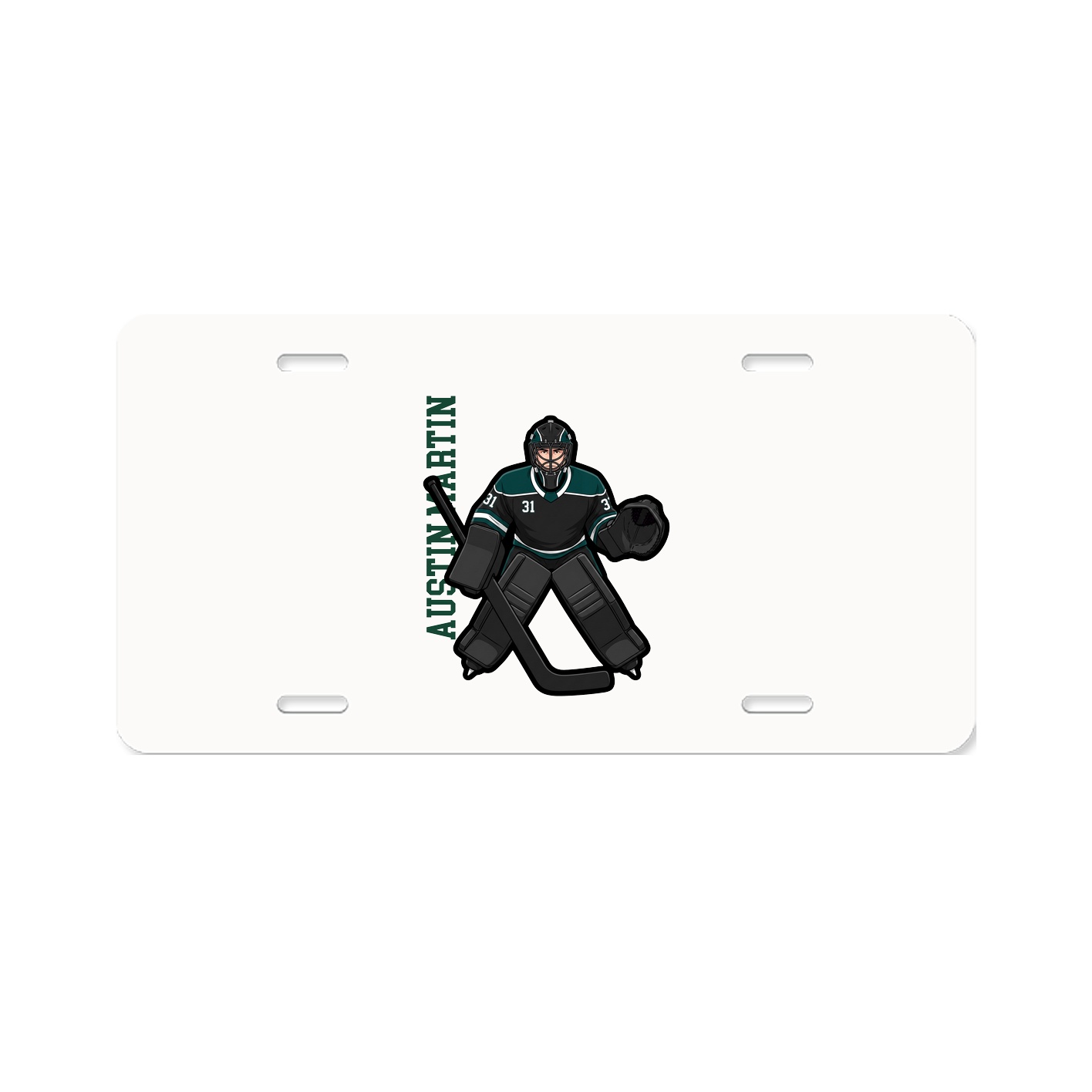 License Plate — Name Vertical in Classic