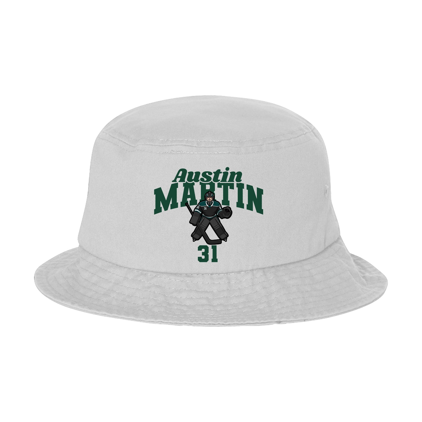 Bucket Cap — Signature Arch in White