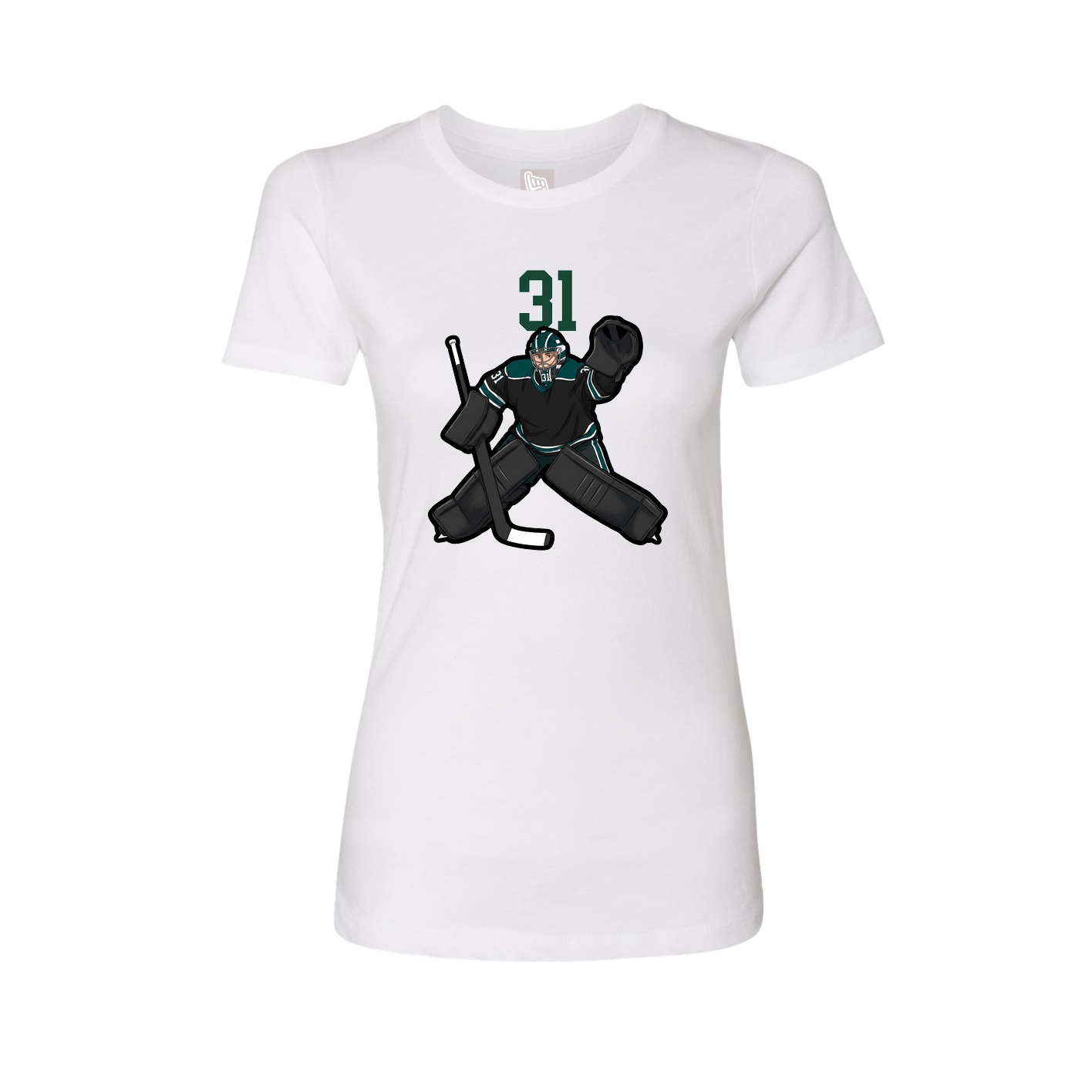 Fitted Women's Tee — Number Top in White