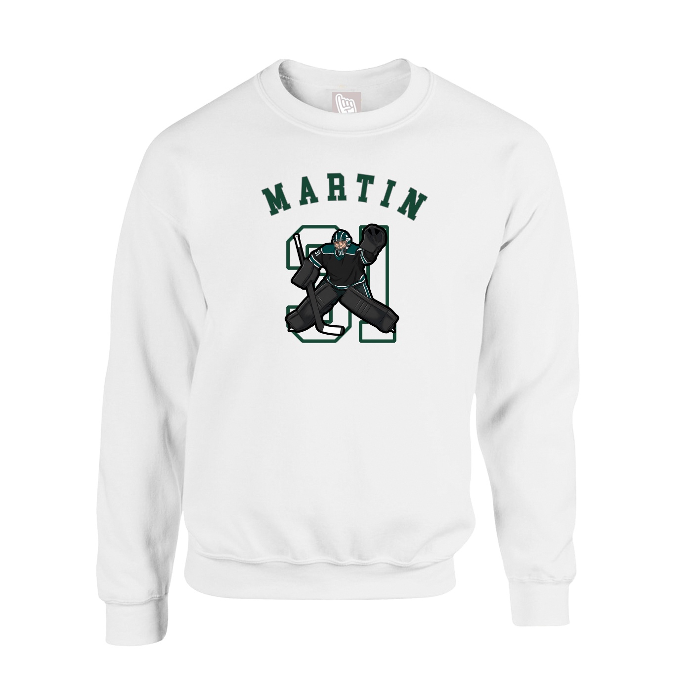 Fleece Crew — Shirsey Arch in White