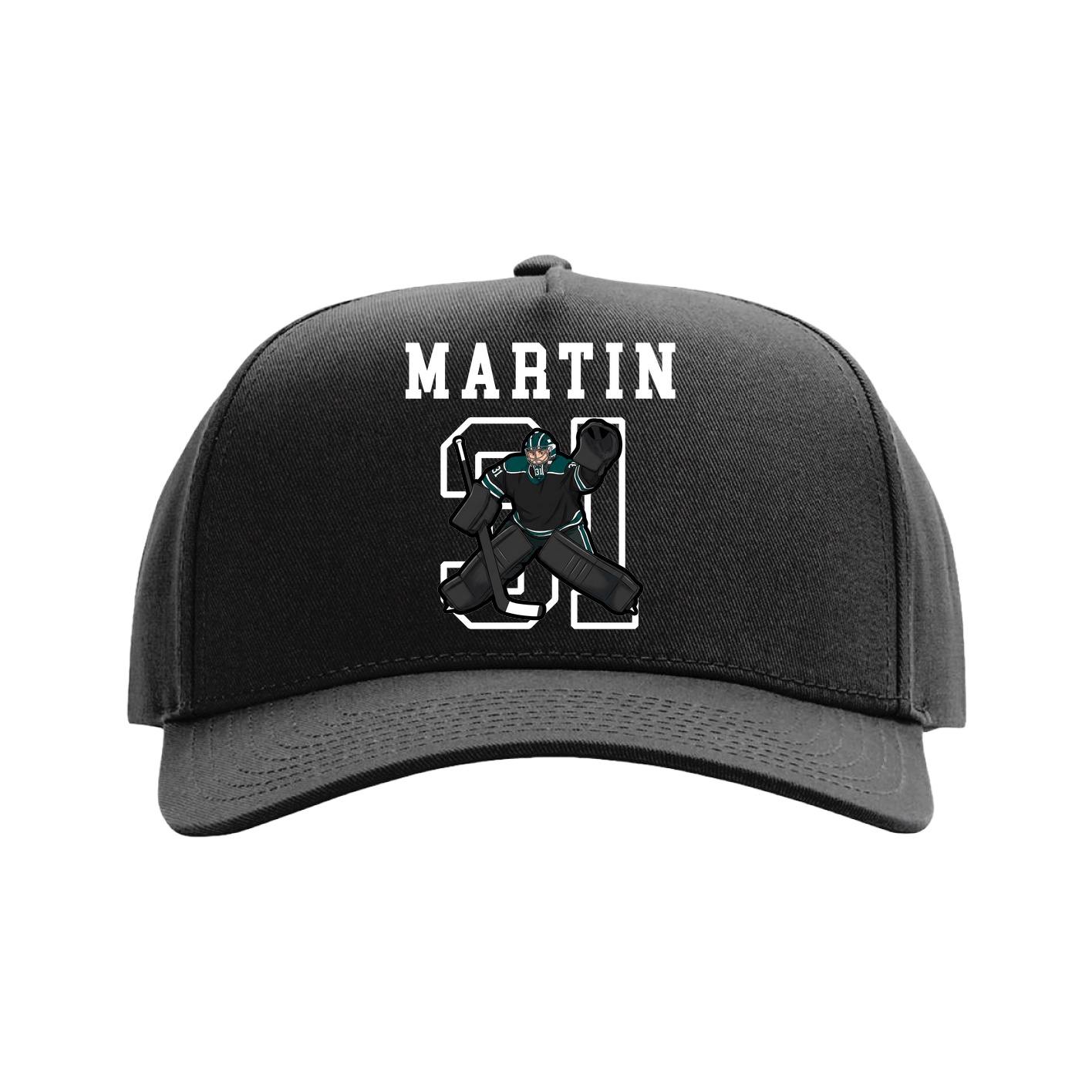 Full Fabric Five-Panel Champ Cap — Shirsey in Black