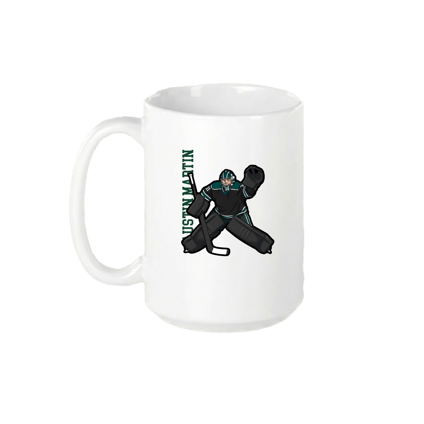 15oz Coffee Mug — Name Vertical in White