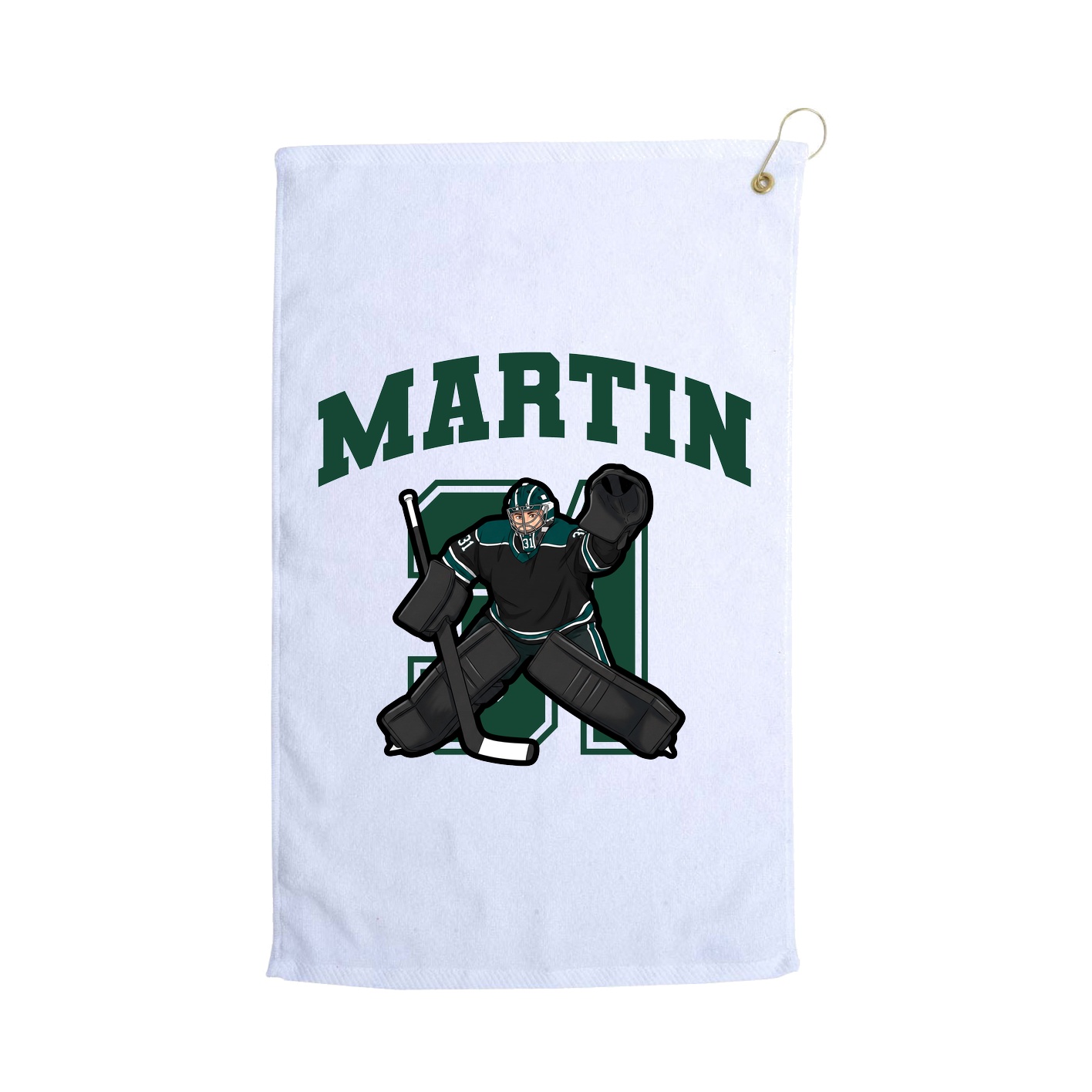 Golf Towel — Number in White