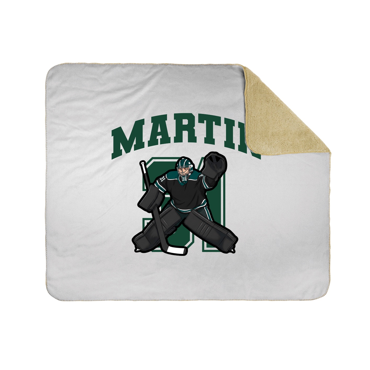 Throw Blanket — Number in White